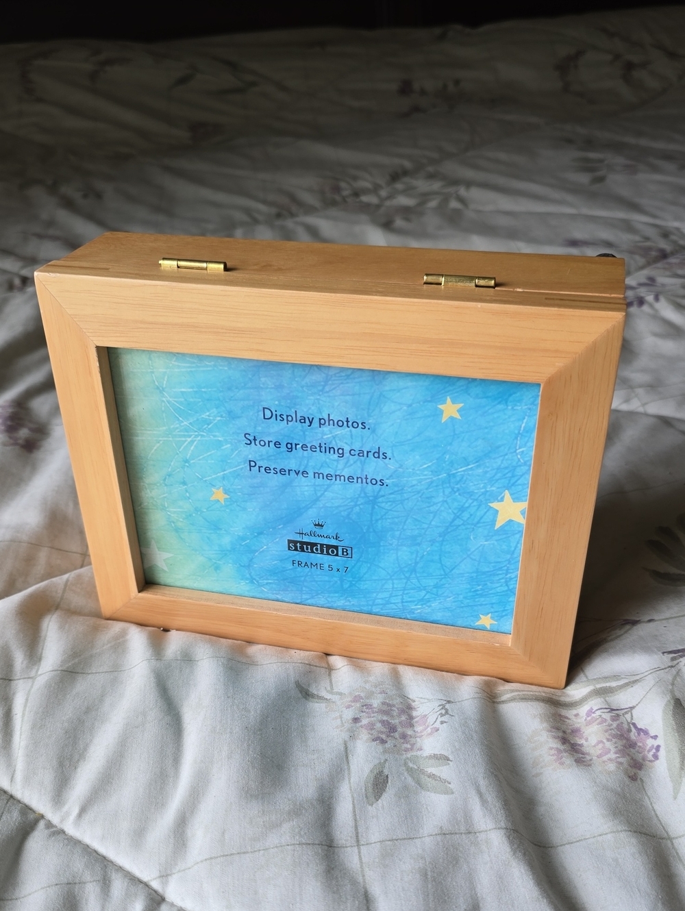 Hallmark Studio B Light Wood Photo Keepsake Box, Natural Wood